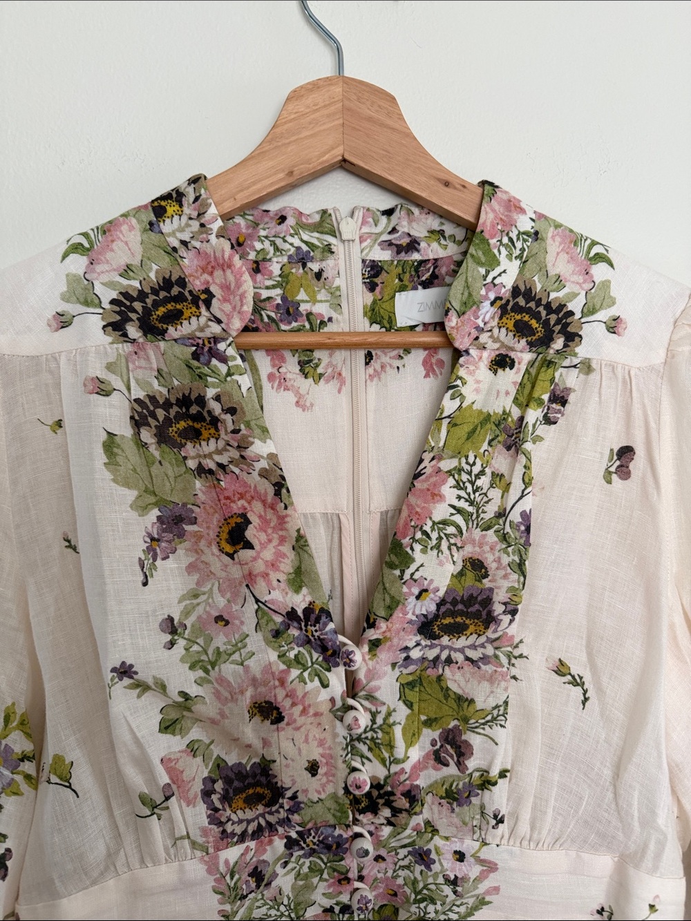 Zimmermann Halliday Plunge floral linen minidress - Picture 3 of 14